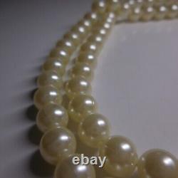 Pearl necklace white vintage fashion jewelry woman art deco design XX N8458