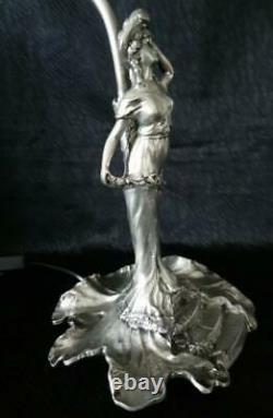 Pewter Lamp Art Deco Model Woman