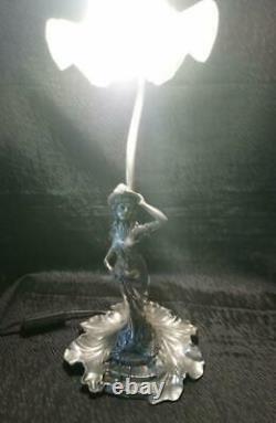 Pewter Lamp Art Deco Model Woman