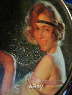 Pierre Bonnaud 1865/1930 Portrait Woman / Art Deco / Oil