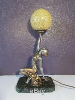 Pilot Lamp Art Deco 1930 Woman Dancer Sculpture Ancient Figurine Lamp 30s