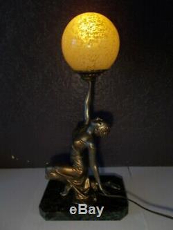 Pilot Lamp Art Deco 1930 Woman Dancer Sculpture Ancient Figurine Lamp 30s