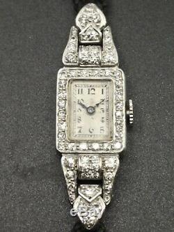 Platinum Lady's Watch Set With Diamonds Art Deco 1925