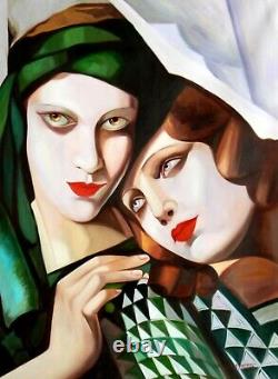 Portrait Art Deco Of 2 Women After Lempicka Painting Painting Hui