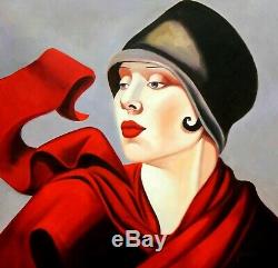 Portrait Art Deco Woman With Hat After Lempicka Paintings Hui