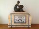 Pretty Pendulum Clock And Marble Art Deco Woman Fan Regulates Year 30