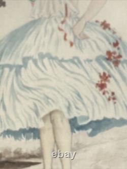 Rare Art Déco Eroticism Undressed Woman Aquarelle Signed G. Grellet 1869-1959