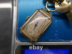 Rare Art Deco nurse's US brooch watch, Illinois, 15x30mm, 17g, works