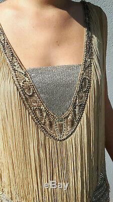 Rare Authentic Beautiful Dress Fringed 1920 Art Deco 20s Flappers Dress