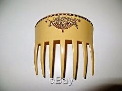 Rare Large Comb Art Deco Sign Auguste Bonaz Old Hair Comb