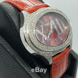 Red 1.5 Carat Fine Jewelry Diamond Watches. Genuine Genuine Diamonds. Swiss