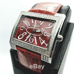 Red 1 Carat Fine Jewelry Diamond Watches. Genuine Genuine Diamonds. Swiss