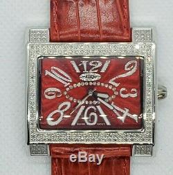 Red 1 Carat Fine Jewelry Diamond Watches. Genuine Genuine Diamonds. Swiss
