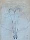 René Gruau Woman Of The Red Mill Pencil Drawing Signed