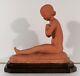 René Meynial Terracotta Sculpture Of Woman And Child Art Deco