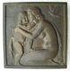 Superb Art Deco Medal By Gibert Nude Woman & Child Maternity