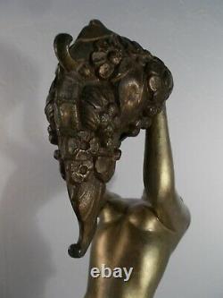 Sculpture Art Deco 1930 Ballesté Woman Dancer Woman Dancer Statuette Statue