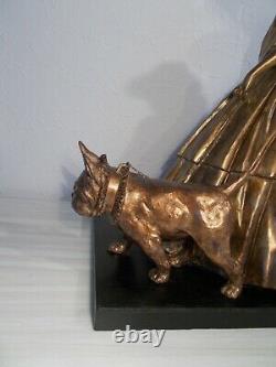 Sculpture Art Deco 1930 G. Cacciapuoto French Bulldog Statue