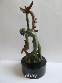 Sculpture Art Deco 1950 Woman Naked Dancer Statuette Style Max The Glassmaker Statue
