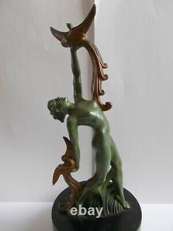 Sculpture Art Deco 1950 Woman Naked Dancer Statuette Style Max The Glassmaker Statue