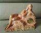 Sculpture Art Deco Marble Or Hard Stone With Clock Naked Woman On A Rock
