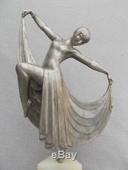 Sculpture Art Deco Statue In 1930 Female Dancer Dancer Woman Gilbert A. Spelter 30s