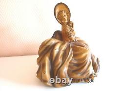 Sculpture Art Deco Young Woman To Dog Ref 215