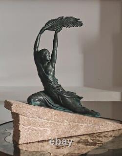 Sculpture Bronze Art Deco Female Athlete by Le Faguays, Fayral, Max Le Verrier