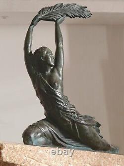 Sculpture Bronze Art Deco Female Athlete by Le Faguays, Fayral, Max Le Verrier