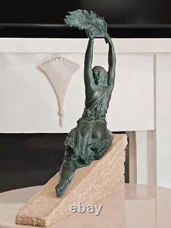 Sculpture Bronze Art Deco Female Athlete by Le Faguays, Fayral, Max Le Verrier