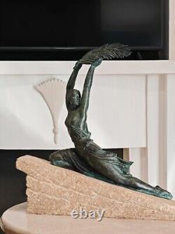 Sculpture Bronze Art Deco Female Athlete by Le Faguays, Fayral, Max Le Verrier