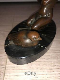 Sculpture Female Nude Erotic Crazy Years Old Rare Animal Bird Art Deco