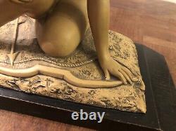 Sculpture In Cute Land Women At Rapace Art Deco Signed B. Rezl, Villenauxe