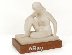 Sculpture Plaster Young Woman Nude Mainguy Art Deco Twentieth Century