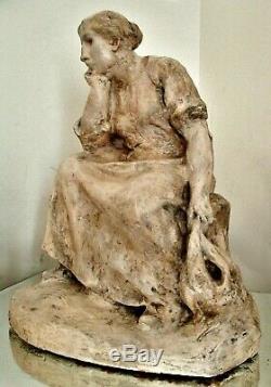 Sculpture Statue A. Finot (1876-1947) Nancy Female Baluchon Era Wittmann Degas