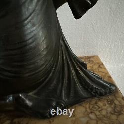 Sculpture Statue Statuette Art Deco Regule Woman Doe Signed BALLESTE