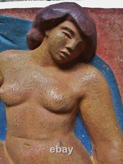 Sculpture Statue Terracotta Art Deco Modernist Woman, Artist To Identify