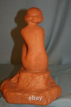Sculpture Statue Terracotta Young Woman The Dawn Real Del Sarte Year 30 Art Deco