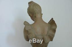 Sculpture Terracotta Bust Of A Woman Signed Alfred Foretay New Art