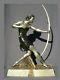 Sculpture Woman Archer Art Deco Uriano Chryselephantine Statue Antique Woman 30s