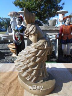 Sculpture Woman Under The Wind Time Art Deco In Terracotta By B. Rezl