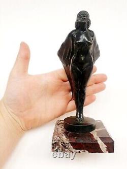 Sculpture of a Mascot Character 'Auto Woman in Veil' signed by Max Le Verrier Art Deco