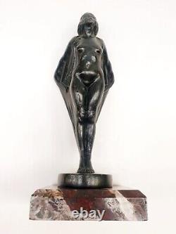 Sculpture of a Mascot Character 'Auto Woman in Veil' signed by Max Le Verrier Art Deco