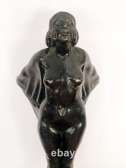 Sculpture of a Mascot Character 'Auto Woman in Veil' signed by Max Le Verrier Art Deco