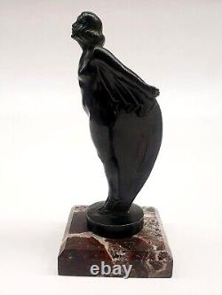 Sculpture of a Mascot Character 'Auto Woman in Veil' signed by Max Le Verrier Art Deco