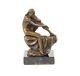 Sculpture Of A Nude Woman In Bronze On Black Marble Art Deco After Milo