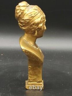 Seal Stamp In Bronze Signed Cassonnet Representing A Bust Of Woman Art Deco