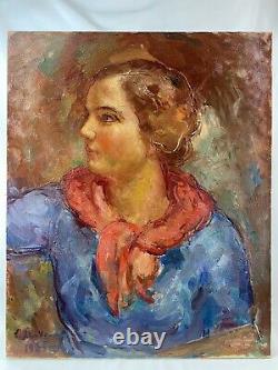 Serge Mako 1885-1953 Russian Painter Ecole De Paris T. Beautiful Portrait Of Women H/t