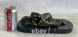 Sexy Chair Bronze Woman Lady Girl Sculpture Statue Art Deco Erotic Figurine