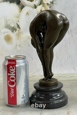 Sexy Chair Bronze Woman Lady Girl Sculpture Statue Art Deco Erotic Marble